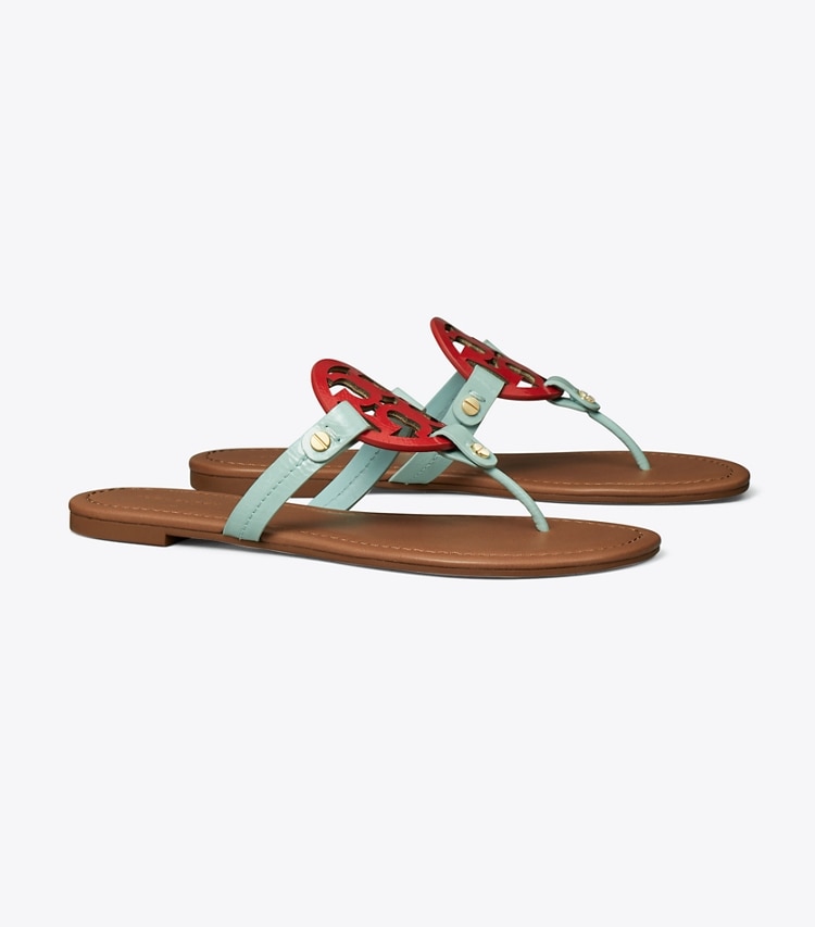 TORY BURCH WOMEN'S MILLER SANDAL - Sea Bubble / Triple Red / Rust