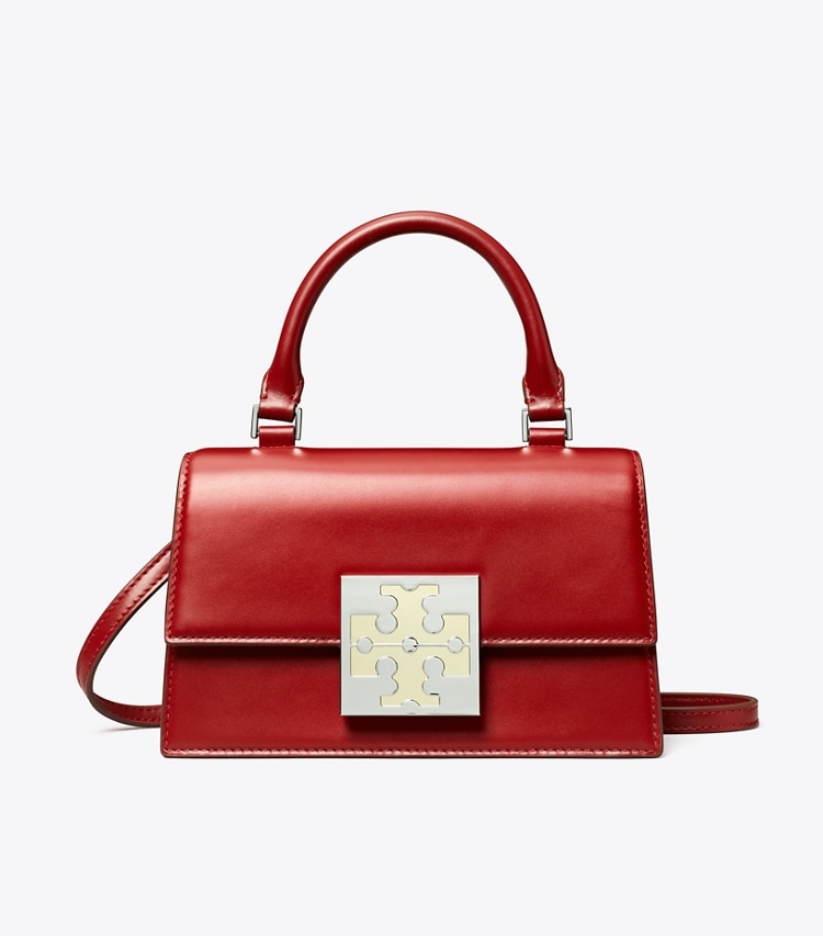 TORY BURCH WOMEN'S BON BON COLORBLOCK MINI BAG - Brick - Click Image to Close