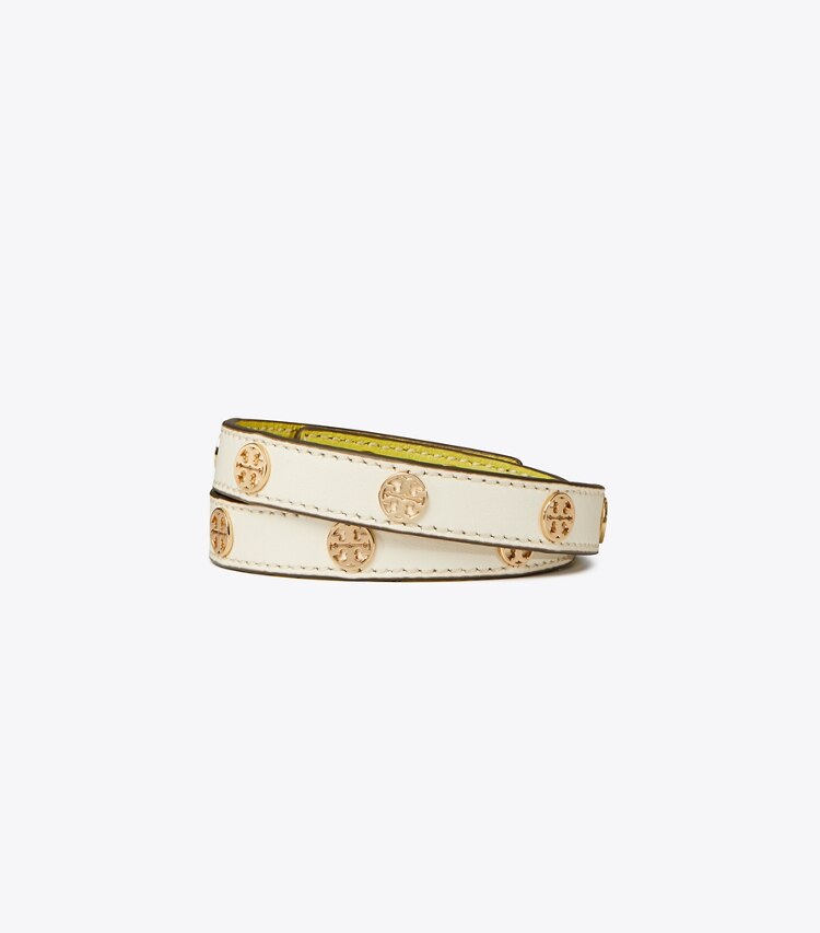 TORY BURCH WOMEN'S MILLER DOUBLE-WRAP BRACELET - Tory Gold / New Ivory