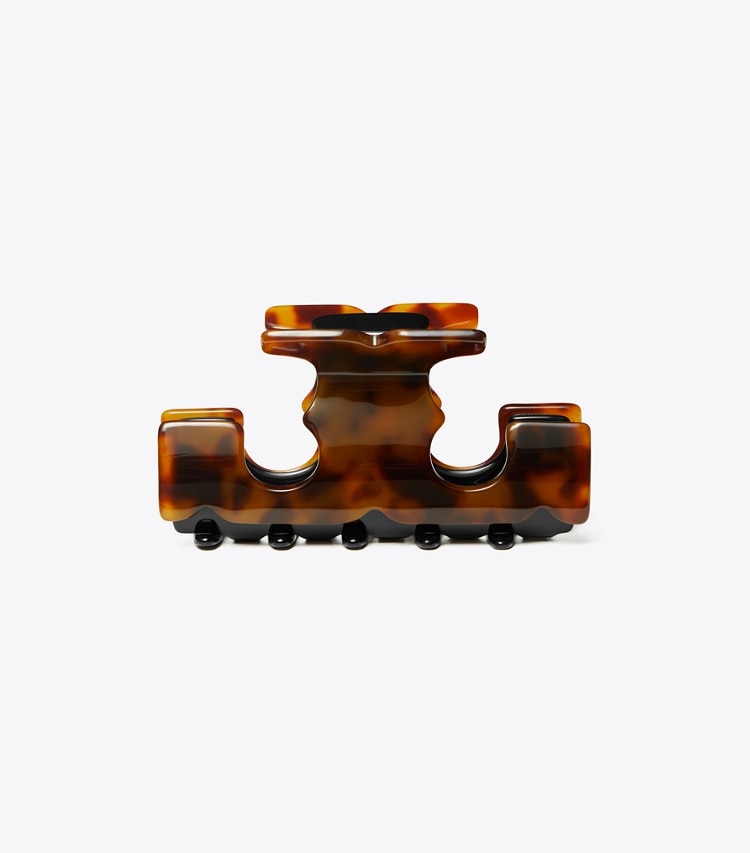 TORY BURCH WOMEN'S SERIF-T HAIR CLIP - Tortoise