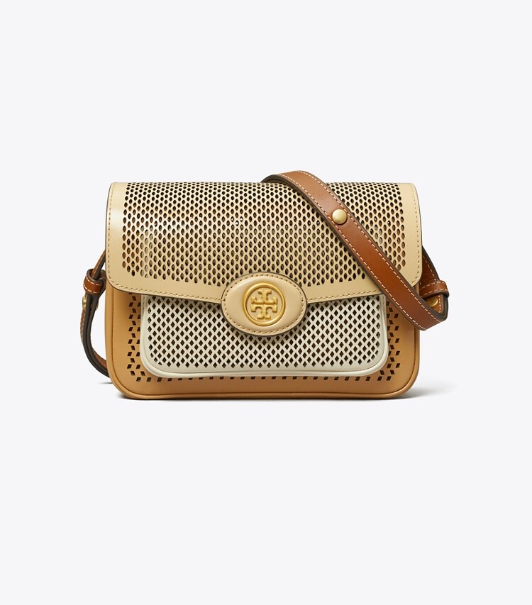 TORY BURCH WOMEN'S ROBINSON PERFORATED COLOR-BLOCK CONVERTIBLE SHOULDER BAG - Multi - Click Image to Close