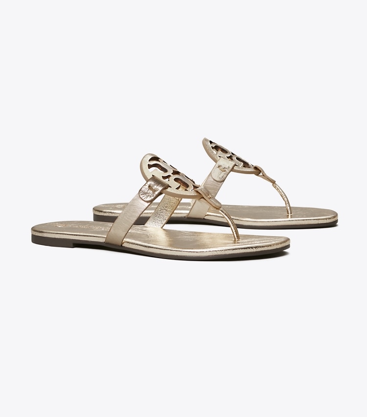 TORY BURCH WOMEN'S MILLER SOFT METALLIC SANDAL - Spark Gold