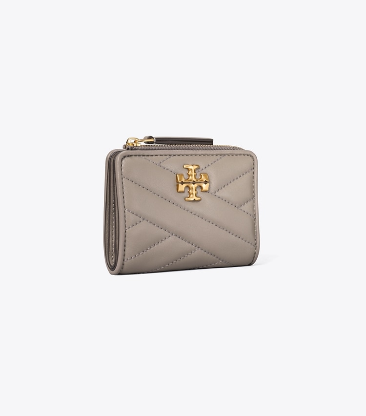TORY BURCH WOMEN'S KIRA CHEVRON BI-FOLD WALLET - Gray Heron