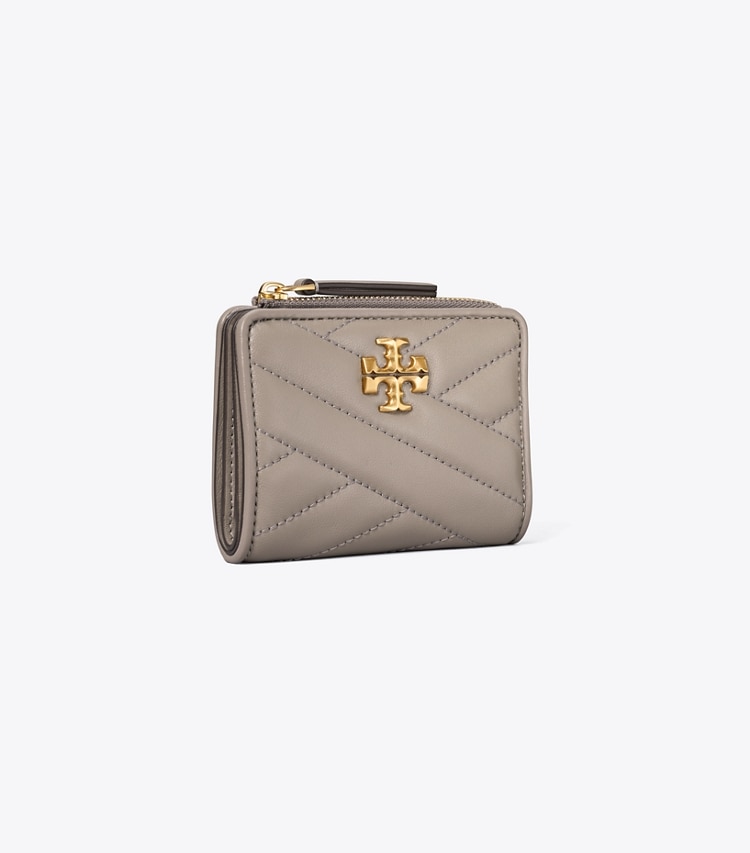 TORY BURCH WOMEN'S KIRA CHEVRON BI-FOLD WALLET - Gray Heron