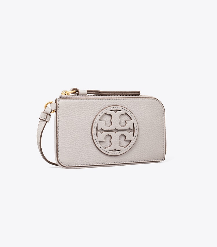 TORY BURCH WOMEN'S MILLER ZIP CARD CASE - Bay Gray