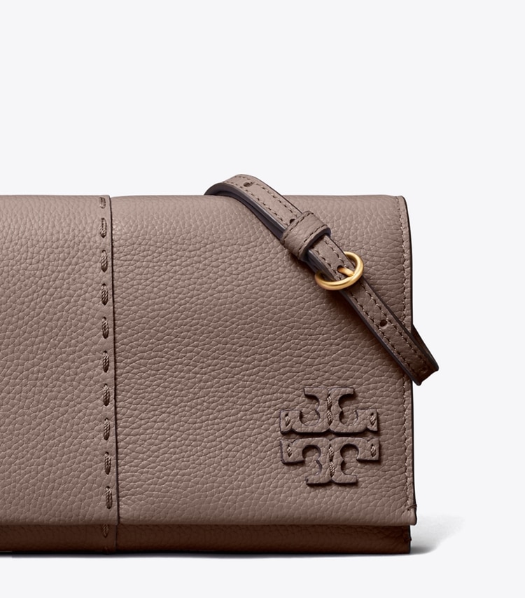 TORY BURCH WOMEN'S MCGRAW WALLET CROSSBODY - Silver Maple