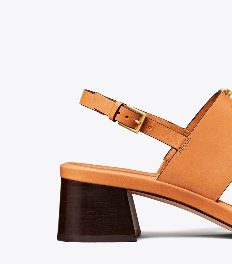 TORY BURCH WOMEN'S ELEANOR HEEL SANDAL - Brandy