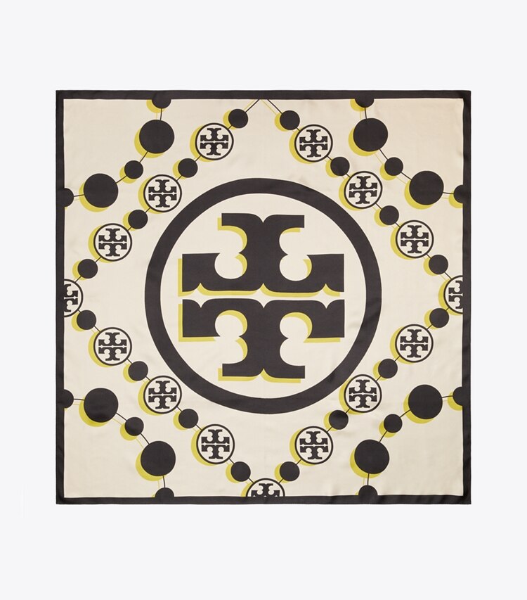 TORY BURCH WOMEN'S 3D T MONOGRAM DOUBLE-SIDED SILK SQUARE SCARF - Royal Indigo