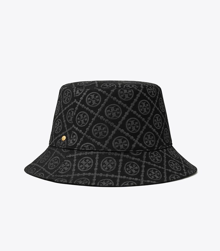 TORY BURCH WOMEN'S T MONOGRAM BUCKET HAT - Black