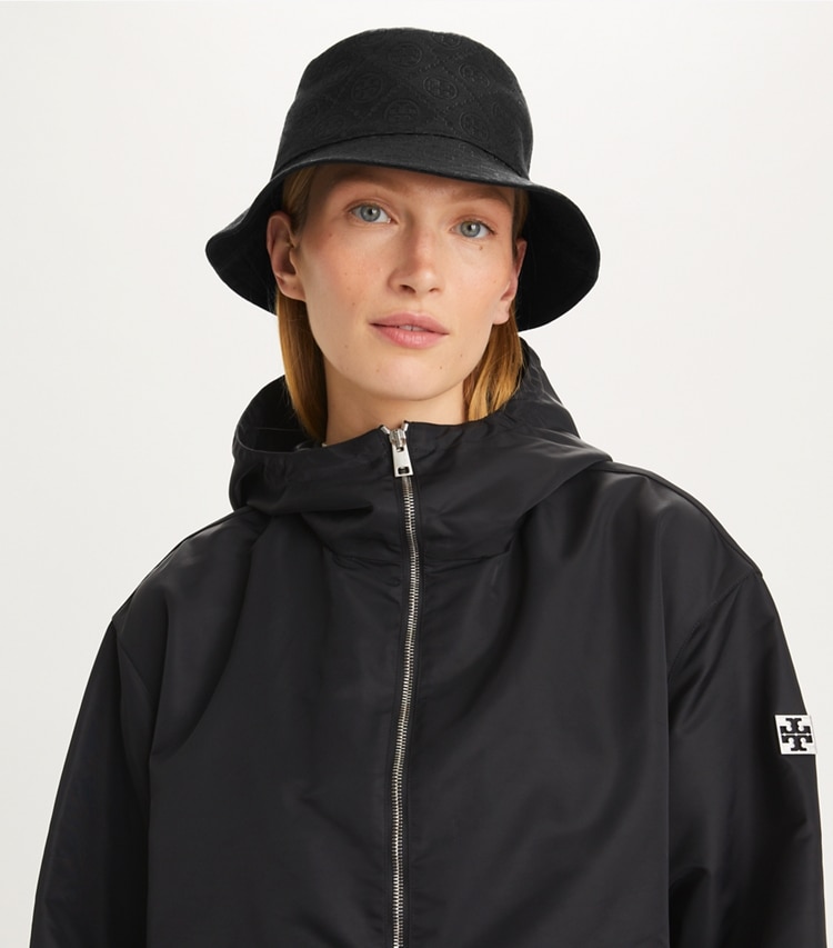 TORY BURCH WOMEN'S T MONOGRAM BUCKET HAT - Black