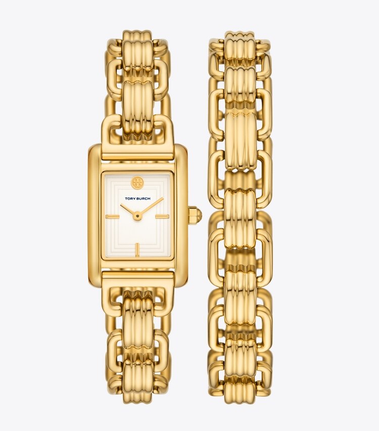 TORY BURCH WOMEN'S MINI ELEANOR WATCH, GOLD-TONE STAINLESS STEEL - Ivory/Gold