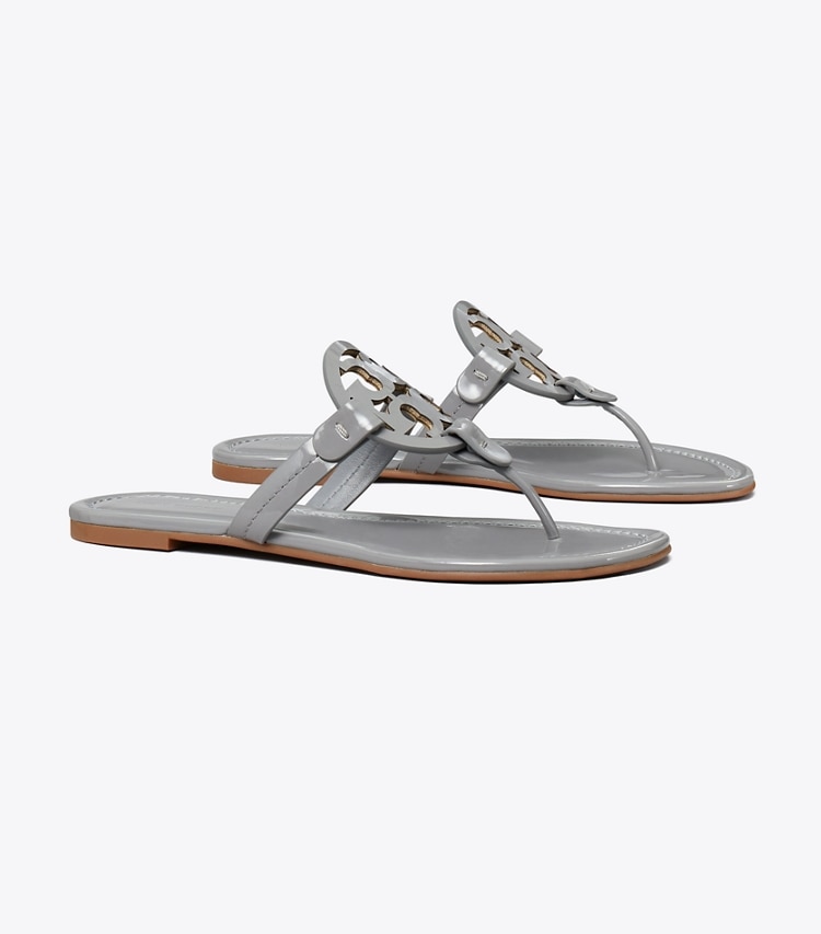 TORY BURCH WOMEN'S MILLER PATENT SANDAL - Malta Gray