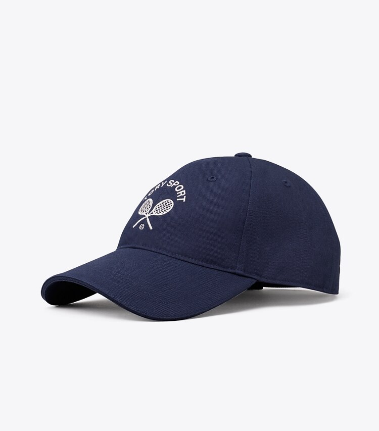 TORY BURCH WOMEN'S EMBROIDERED RACQUETS CAP - Tory Navy