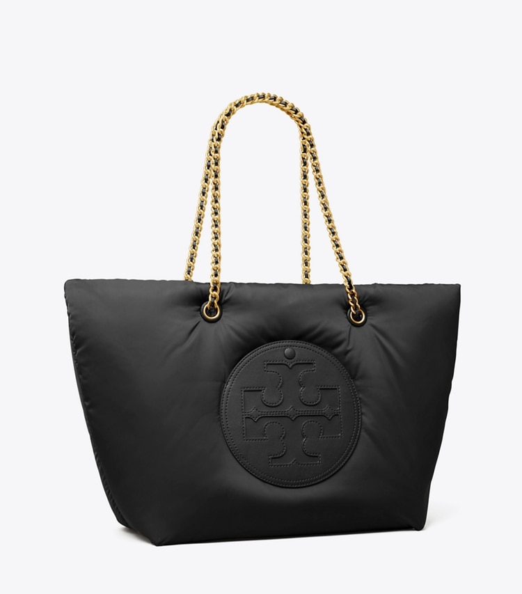 TORY BURCH WOMEN'S ELLA CHAIN SOFT TOTE - Black - Click Image to Close