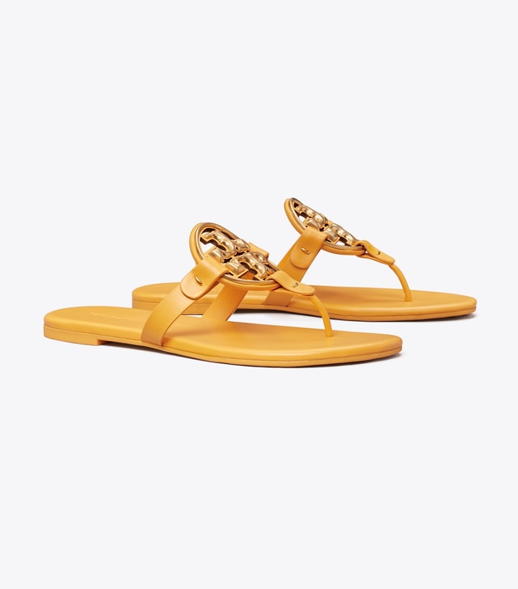 TORY BURCH WOMEN'S MILLER SOFT METAL LOGO SANDAL - Peachy