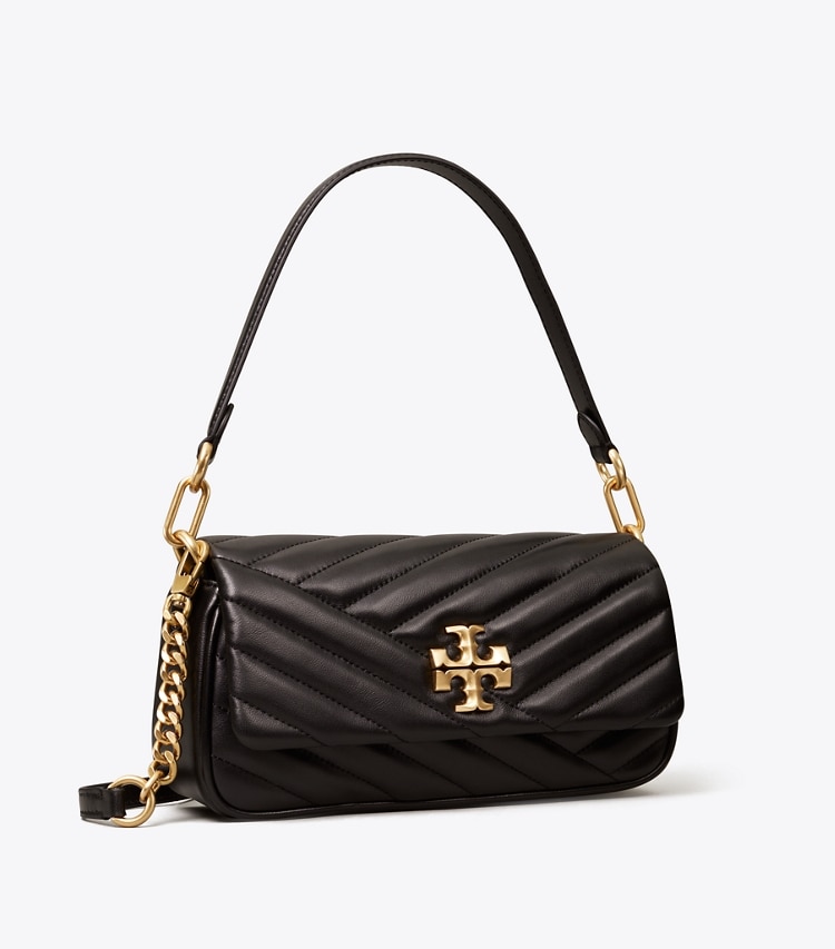 TORY BURCH WOMEN'S SMALL KIRA CHEVRON FLAP SHOULDER BAG - Black