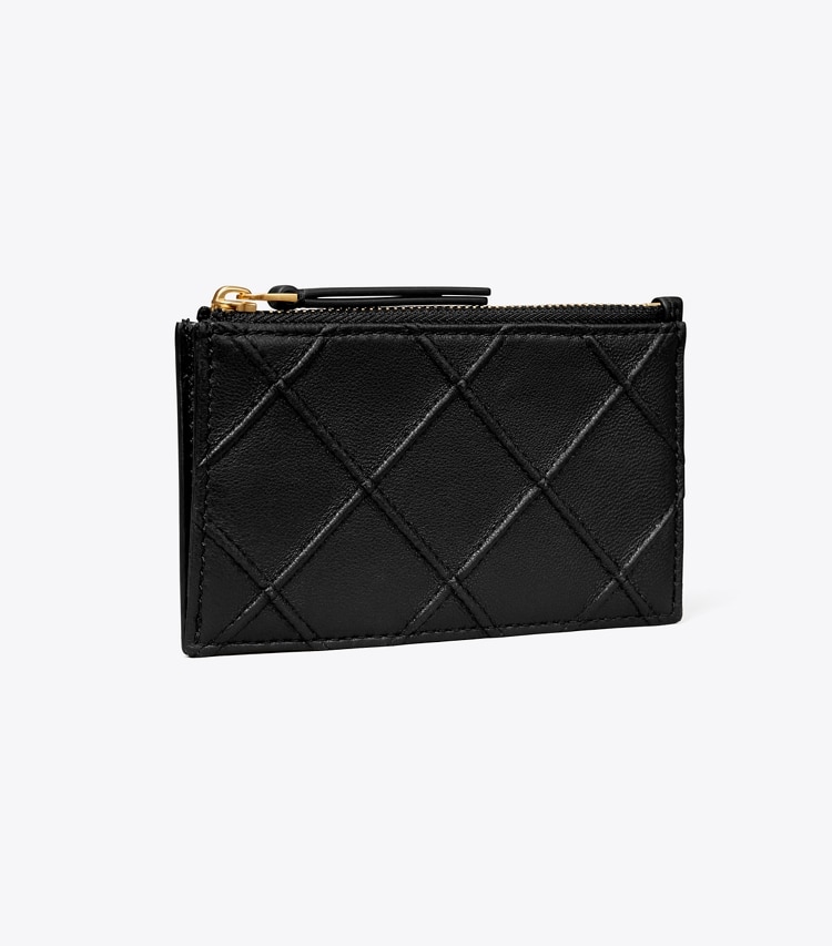 TORY BURCH WOMEN'S FLEMING SOFT ZIP CARD CASE - Black