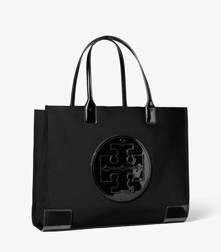 TORY BURCH WOMEN'S ELLA PATENT TOTE BAG - Black