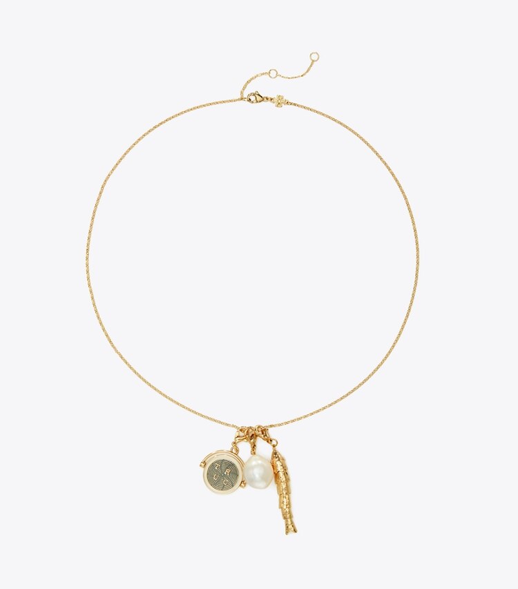 TORY BURCH WOMEN'S CHARM PENDANT NECKLACE - Tory Gold