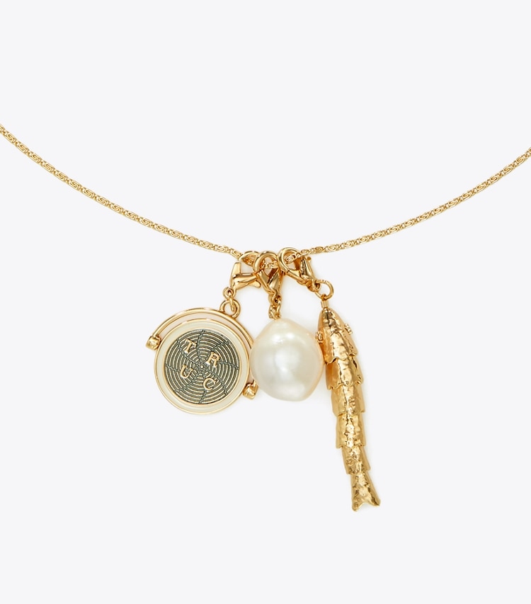 TORY BURCH WOMEN'S CHARM PENDANT NECKLACE - Tory Gold