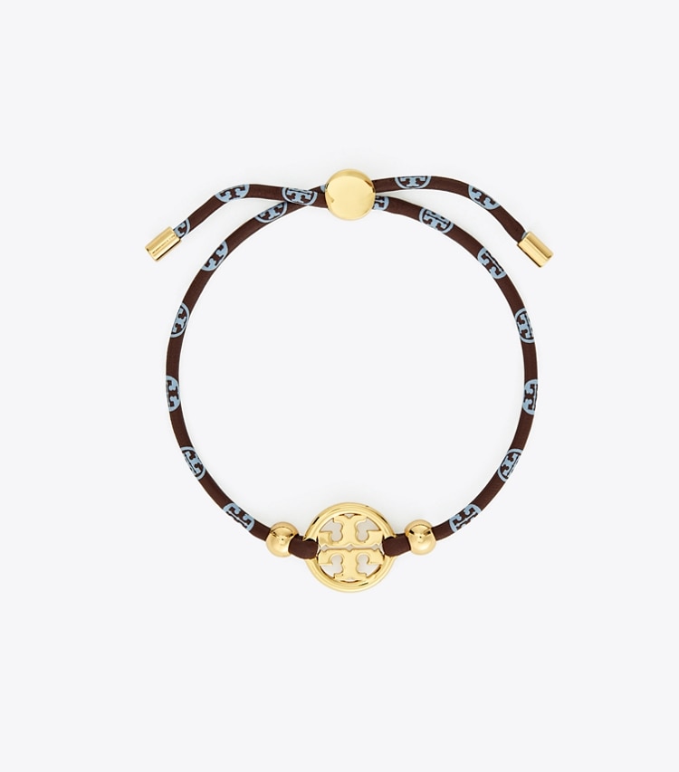 TORY BURCH WOMEN'S T MONOGRAM MILLER SLIDER BRACELET - Tory Gold / Chocolate / Lavender