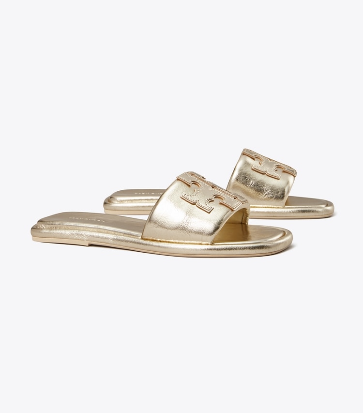 TORY BURCH WOMEN'S DOUBLE T SPORT SLIDE - Spark Gold