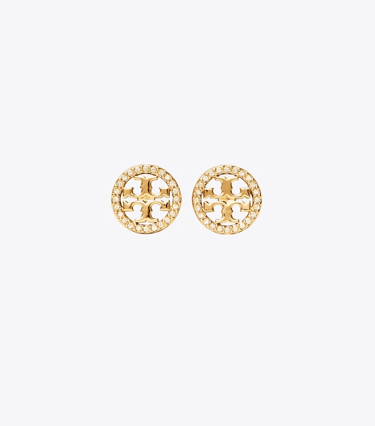 TORY BURCH WOMEN'S MILLER PAVe STUD EARRING - Tory Gold/Crystal