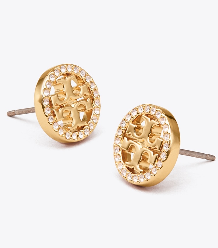 TORY BURCH WOMEN'S MILLER PAVe STUD EARRING - Tory Gold/Crystal