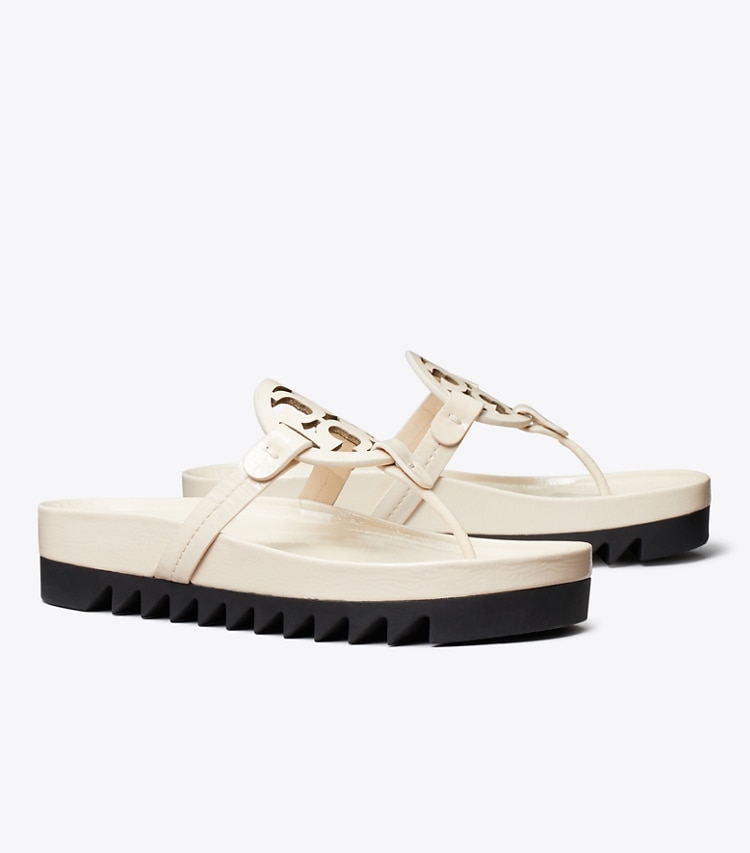 TORY BURCH WOMEN'S MILLER CLOUD LUG SANDAL - New Cream / Perfect Black