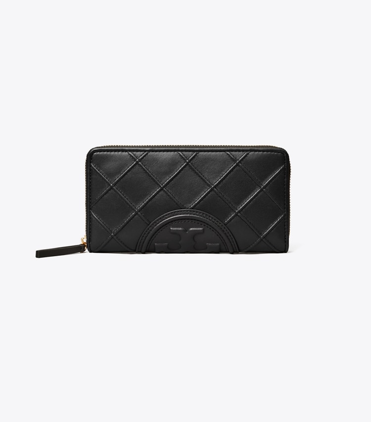 TORY BURCH WOMEN'S FLEMING SOFT ZIP CONTINENTAL WALLET - Black - Click Image to Close
