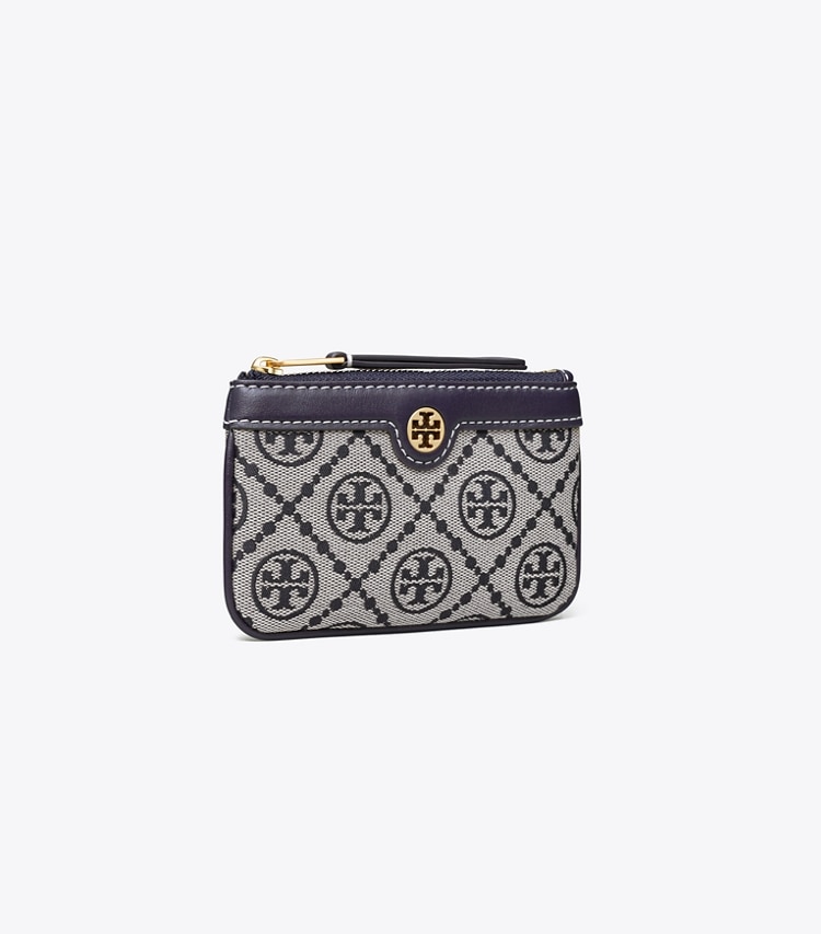 TORY BURCH WOMEN'S T MONOGRAM CARD CASE KEY RING - Tory Navy