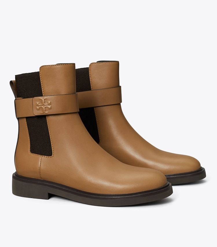 TORY BURCH WOMEN'S DOUBLE T CHELSEA BOOT - Almond Flour / Coco