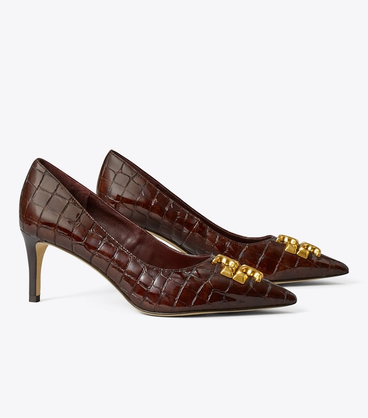 TORY BURCH WOMEN'S ELEANOR PUMP - Brown Croc / Gold