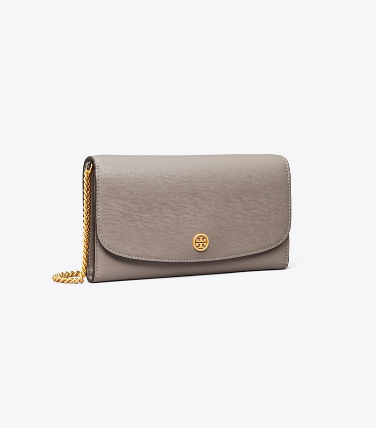 TORY BURCH WOMEN'S ROBINSON CHAIN WALLET - Gray Heron