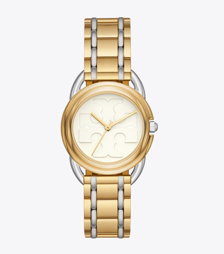 TORY BURCH WOMEN'S MILLER WATCH TWO-TONE GOLD/STAINLESS STEEL - Gold/Silver