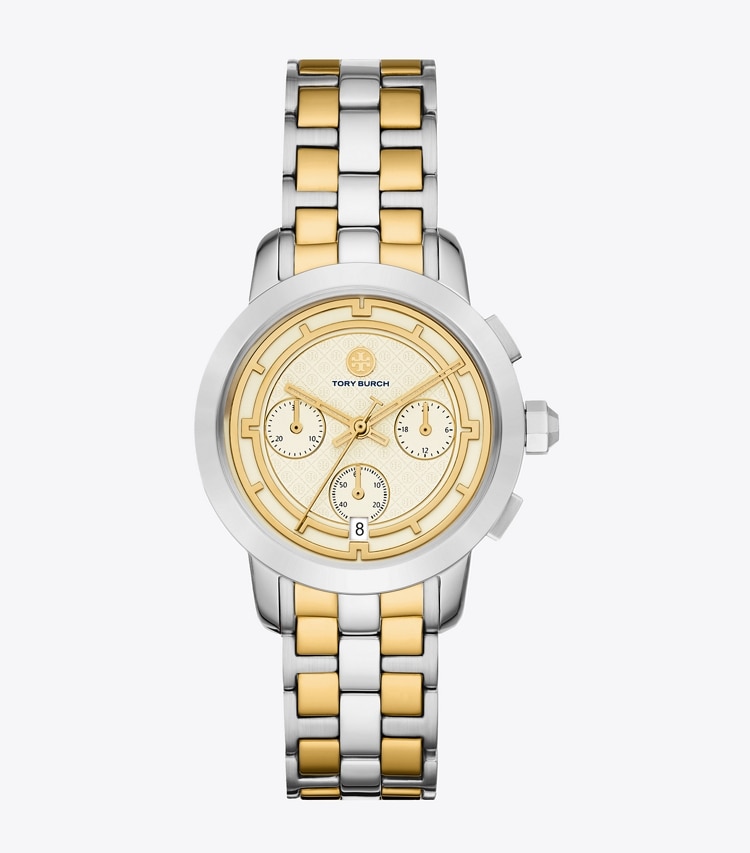 TORY BURCH WOMEN'S TORY CHRONOGRAPH WATCH, TWO-TONE GOLD/STAINLESS STEEL - Ivory/2 Tone