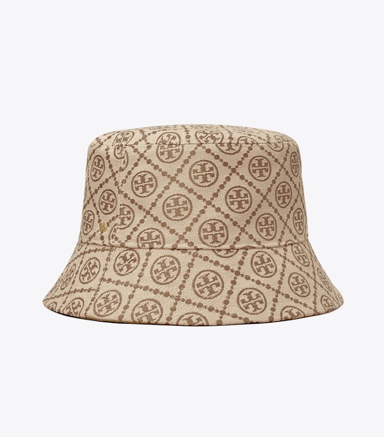 TORY BURCH WOMEN'S SHORT-BRIM T MONOGRAM BUCKET HAT - Hazel