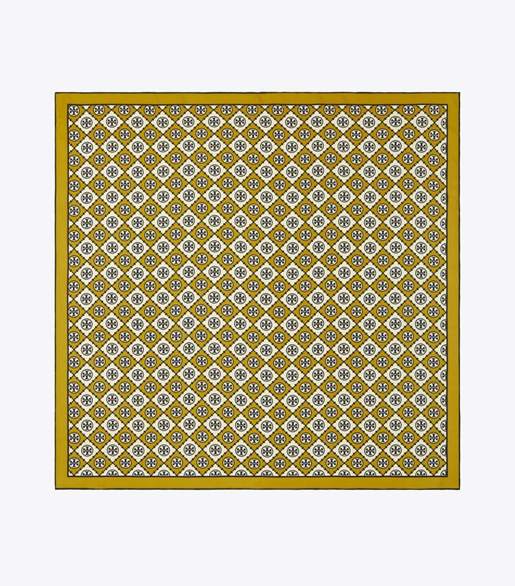 TORY BURCH WOMEN'S CHECKERED T MONOGRAM SQUARE - Checkered T Monogram Mustard TORY BURCH WOMEN'S CHECKERED T MONOGRAM SQUARE - Checkered T Monogram Mustard