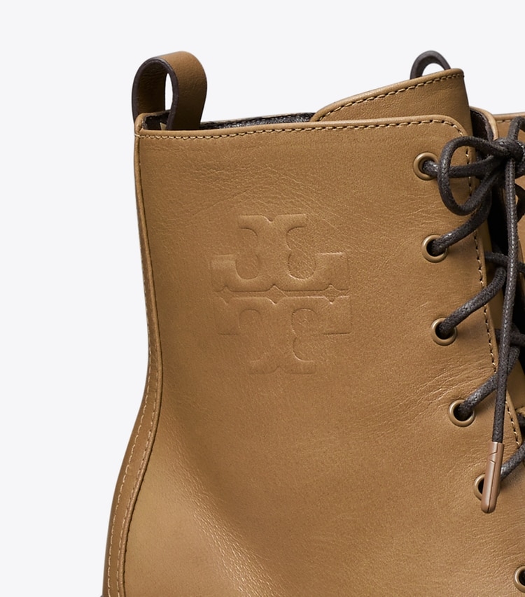 TORY BURCH WOMEN'S DOUBLE T LUG BOOT - Almond Flour - Click Image to Close