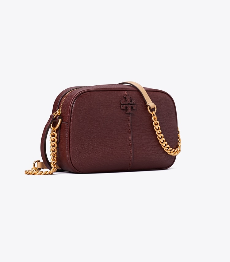 TORY BURCH WOMEN'S MCGRAW TEXTURED LEATHER CAMERA BAG - Muscadine