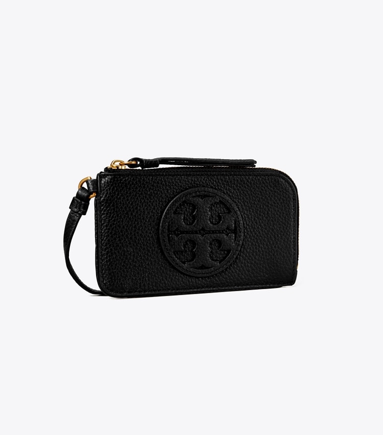 TORY BURCH WOMEN'S MILLER ZIP CARD CASE - Black