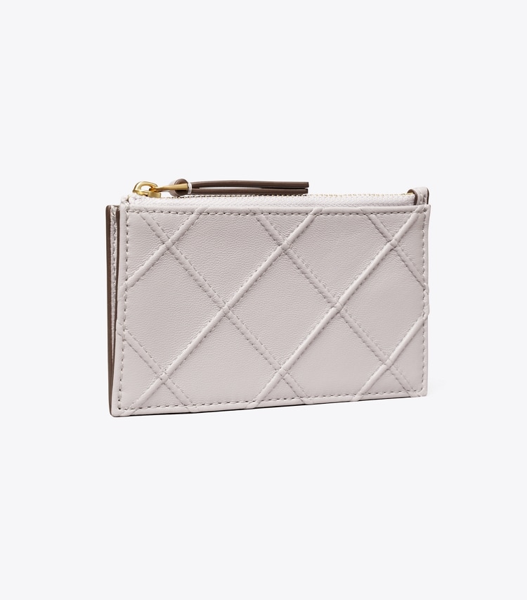 TORY BURCH WOMEN'S FLEMING SOFT ZIP CARD CASE - Bay Gray