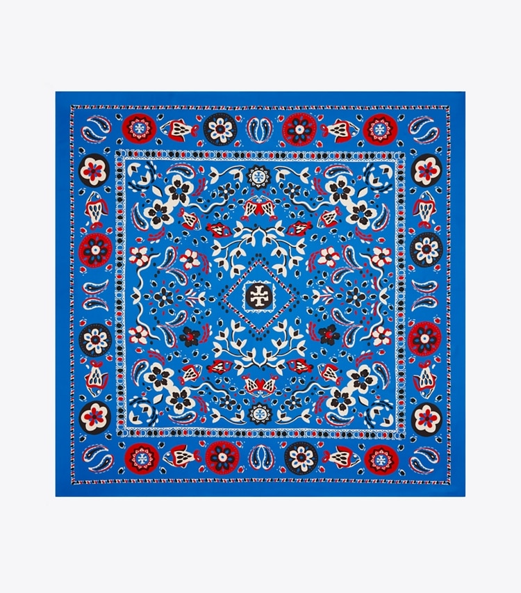 TORY BURCH WOMEN'S OVERSIZED PISCES DREAM SILK SQUARE - Blue