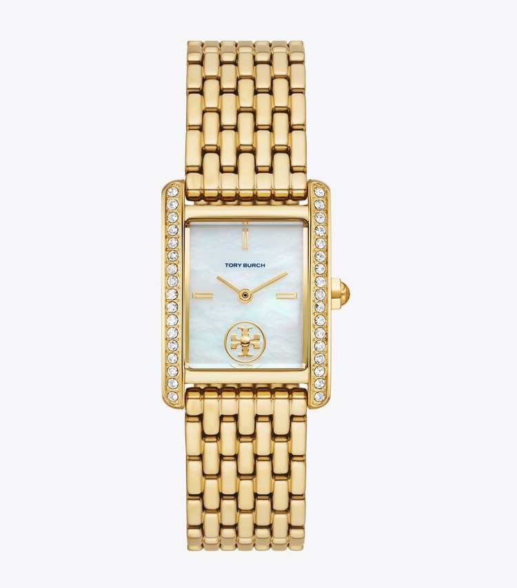 TORY BURCH WOMEN'S ELEANOR WATCH, GOLD-TONE STAINLESS STEEL - White Mop/Gold