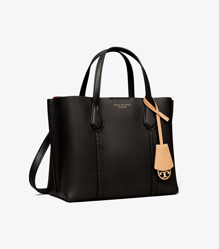 TORY BURCH WOMEN'S SMALL PERRY TRIPLE-COMPARTMENT TOTE BAG - Black