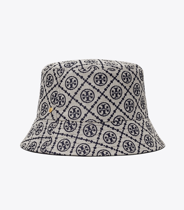 TORY BURCH WOMEN'S SHORT-BRIM T MONOGRAM BUCKET HAT - Tory Navy