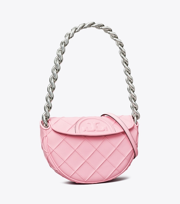 TORY BURCH WOMEN'S MINI FLEMING SOFT CRESCENT BAG - Plie Pink