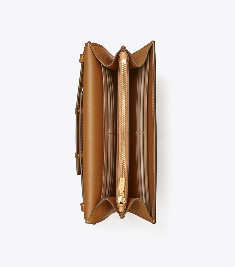 TORY BURCH WOMEN'S ROBINSON PEBBLED CHAIN WALLET - Tiger's Eye