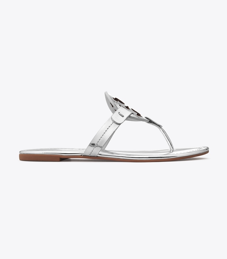 TORY BURCH WOMEN'S MILLER METALLIC SANDAL - Silver