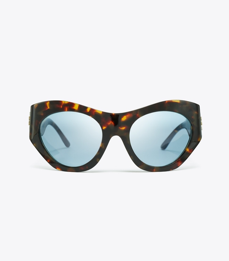 TORY BURCH WOMEN'S RUNWAY SUNGLASSES - Tortoise/Blue